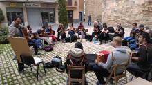 Taller d'acordió a la trobada de diatònics al Pallars. Víctor Pedrol